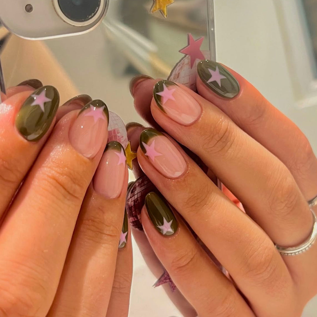 Star-Accented Creative Press-On Nail Set Kalsten