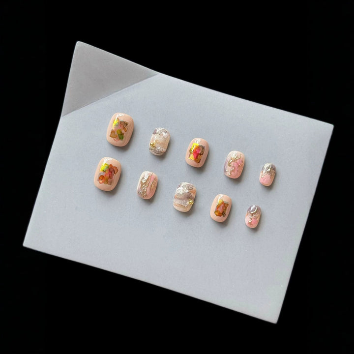 Artistic Floral Design Press-On Nail Set  1791774497