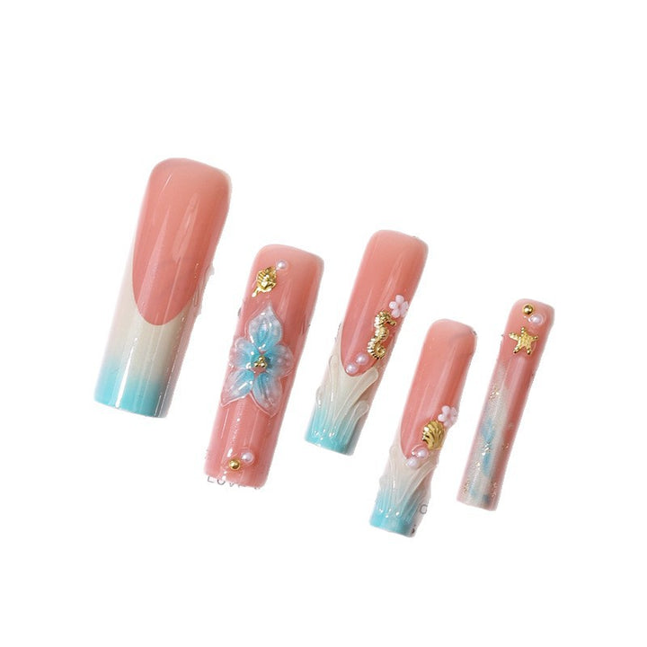 Floral Decorative Press-On Nail Set Kalsten