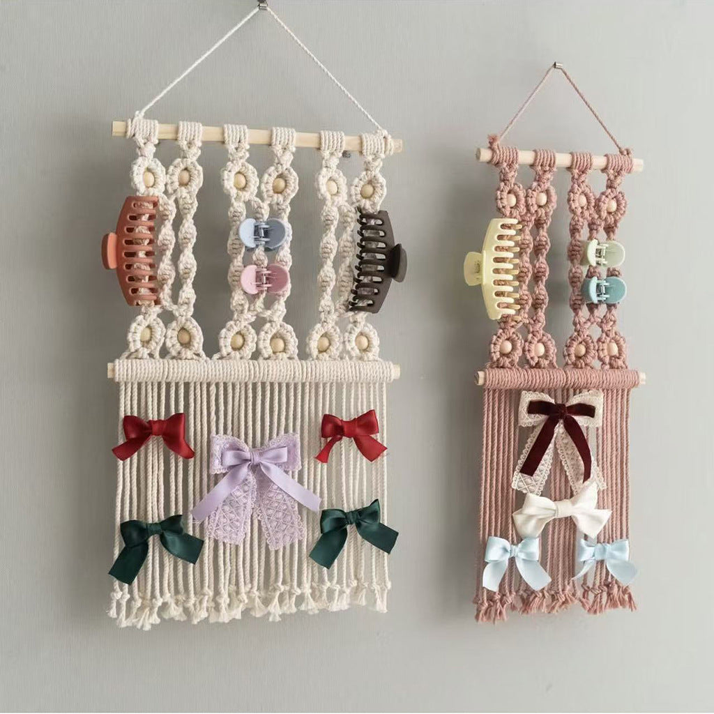 Decorative Macrame Wall Hanging Art with Natural Beaded Detailing Kalsten