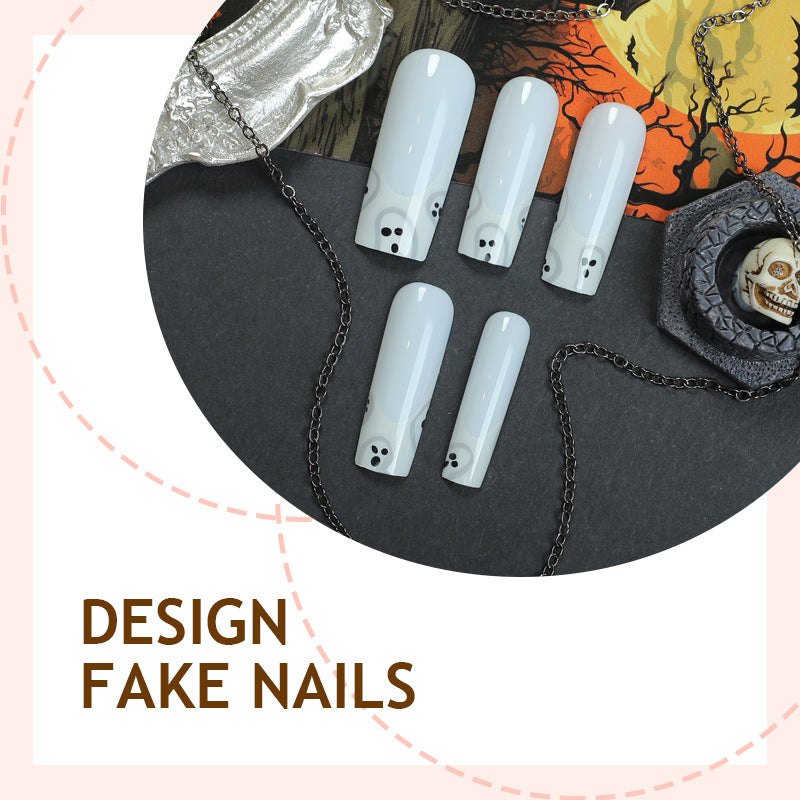 Nail art set with creepy ghost design Kalsten