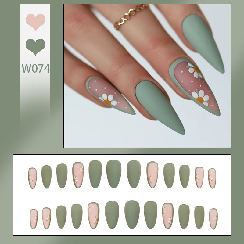 Artistic Nail Tips with Flower Design Kalsten