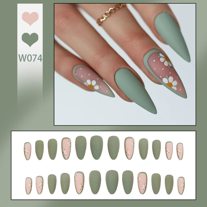 Artistic Nail Tips with Flower Design Kalsten