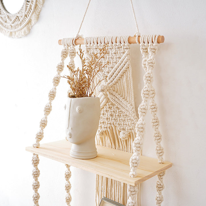 Decorative Macramé Wall Shelf Kalsten