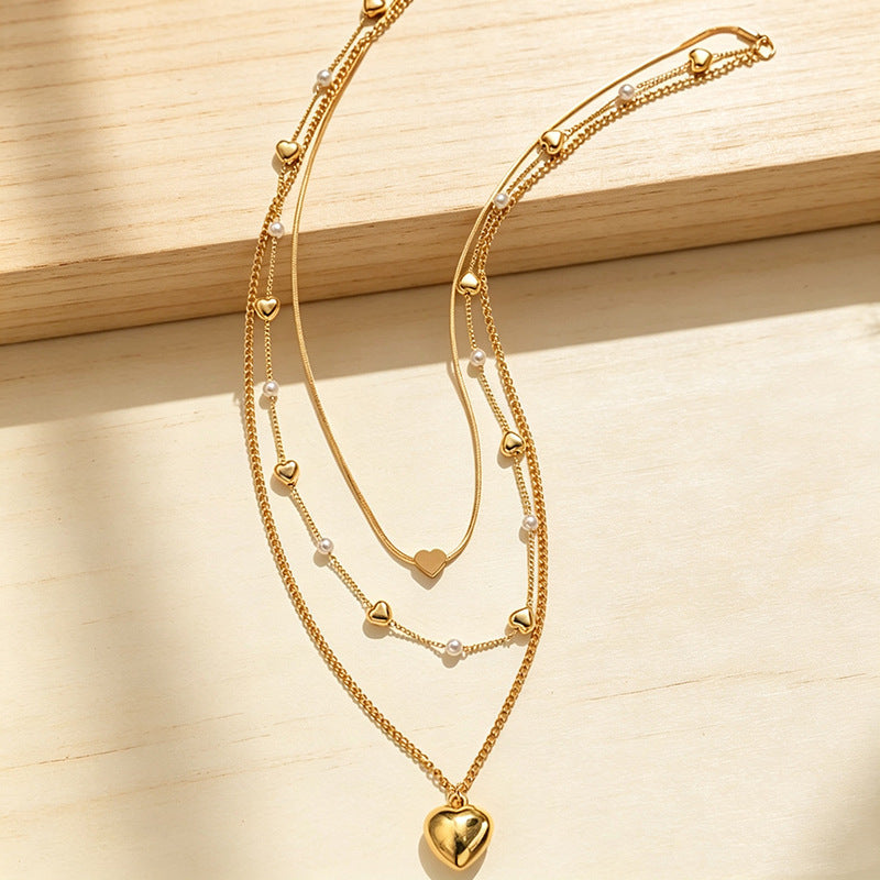 Heart-Shaped Layered Necklace Kalsten