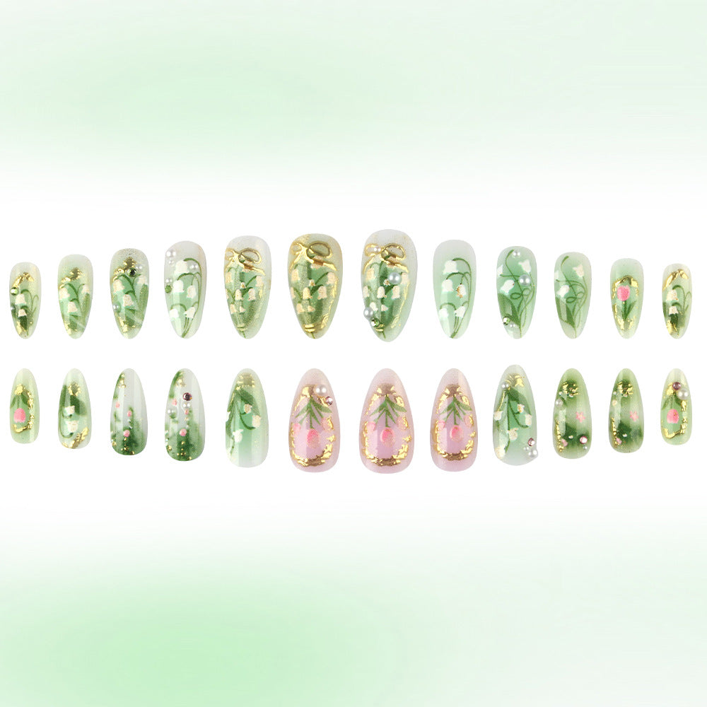 Elegant Floral Stiletto Press-On Nails Kalsten