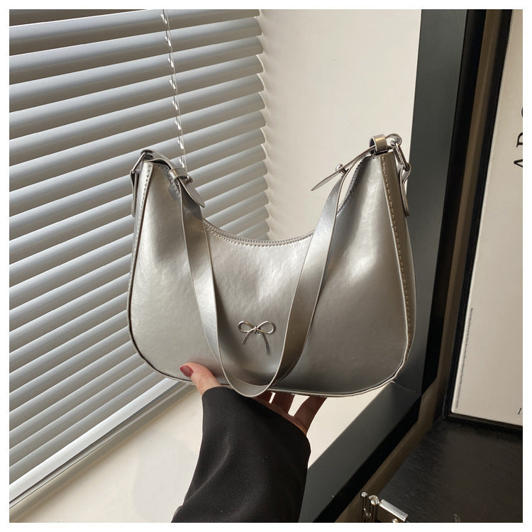 Premium Glossy Faux Leather Hobo Bag Kalsten