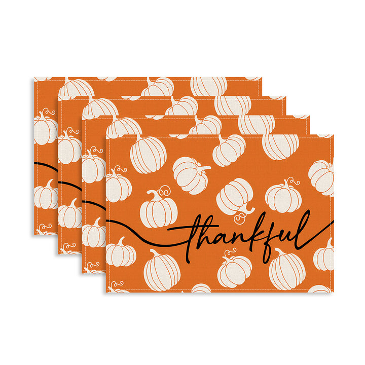 Multi-piece Halloween table set made of wipeable vinyl non-slip placemats