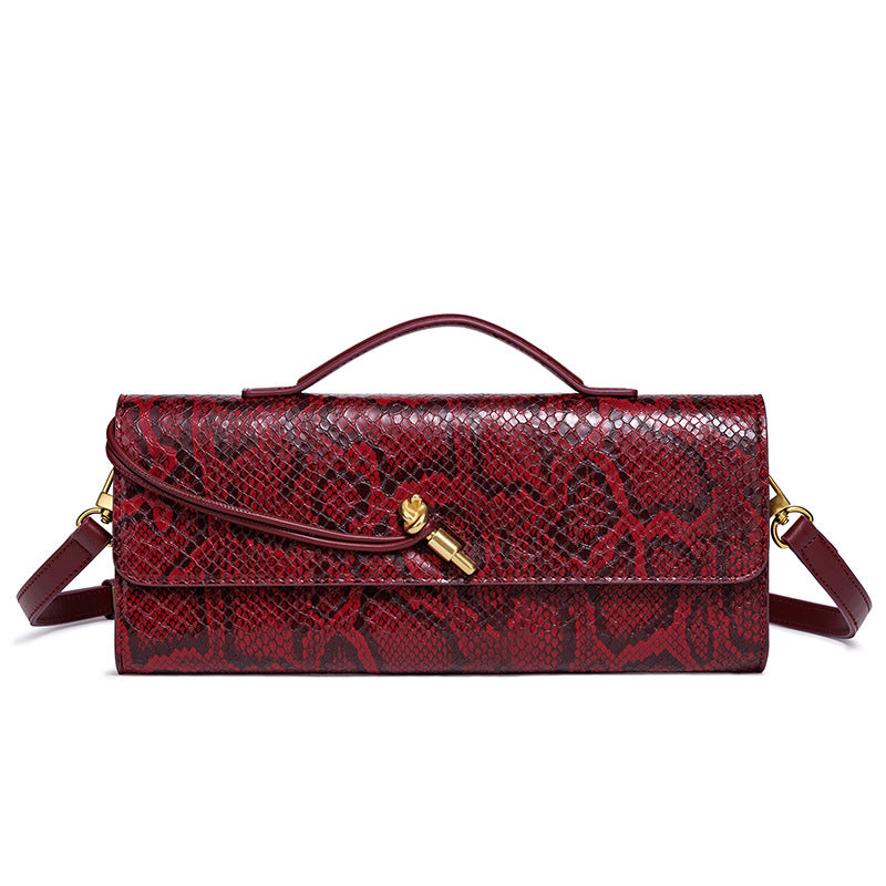 Embossed Snake Print Evening Clutch Kalsten