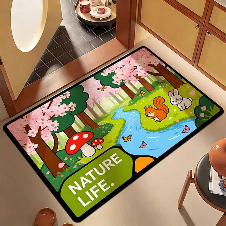 Nature-Themed Decorative Floor Mat