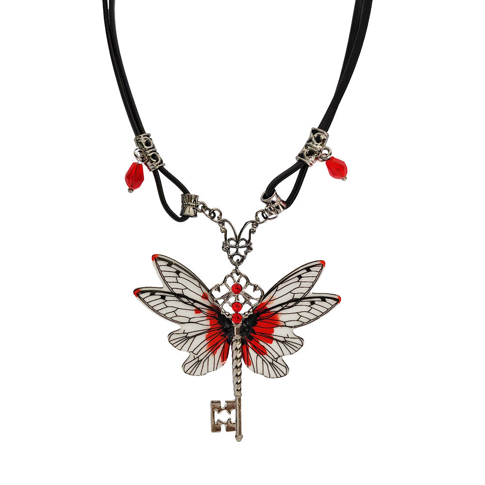 Artistic Butterfly Key Pendant Necklace Kalsten
