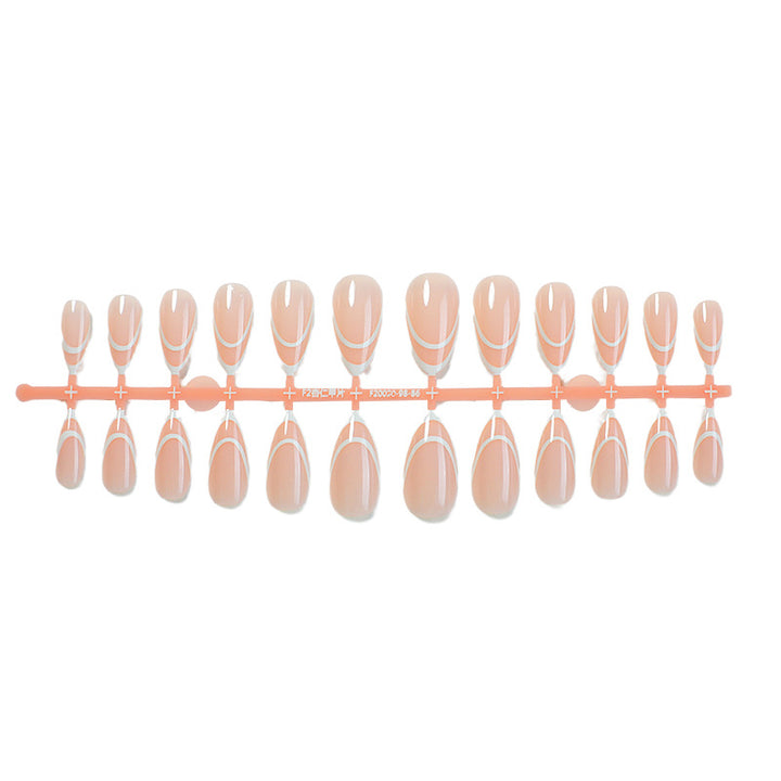 Designer Press-On Nail Set with Elegant Geometric Patterns kalsten