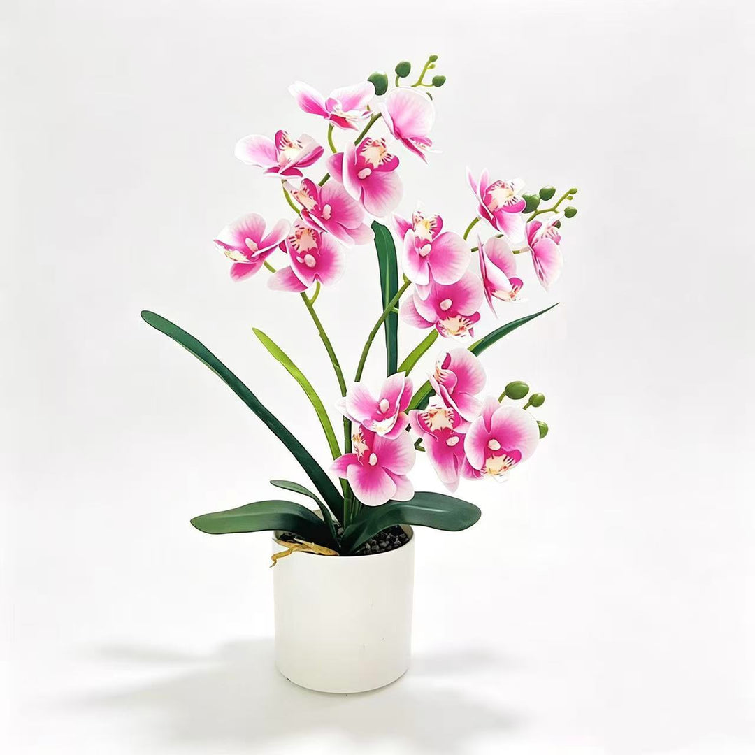 Lifelike Artificial Orchid Plant Arrangement for Decorative Decor