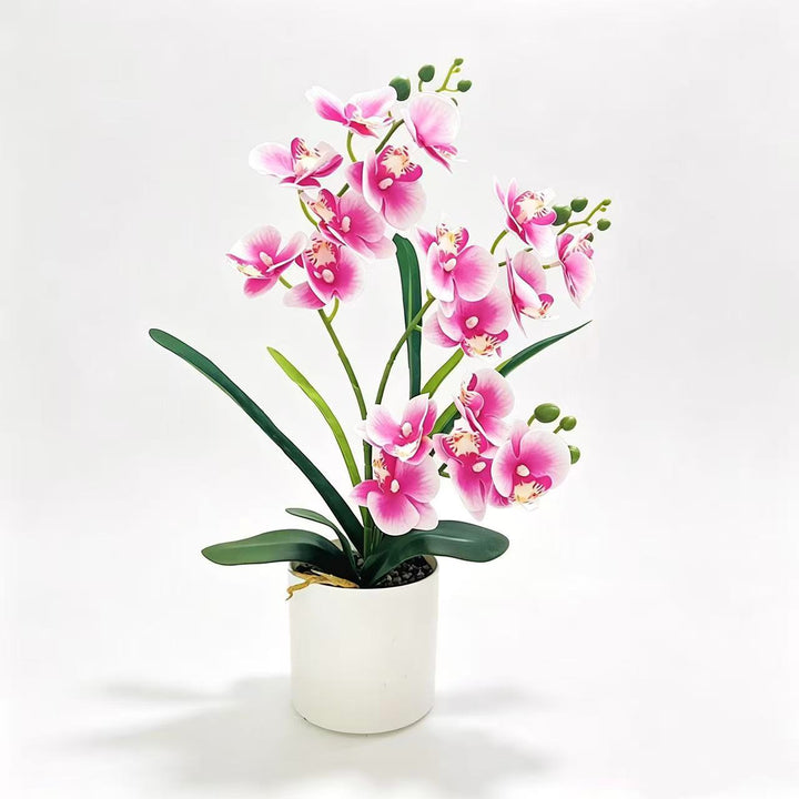 Lifelike Artificial Orchid Plant Arrangement for Decorative Decor