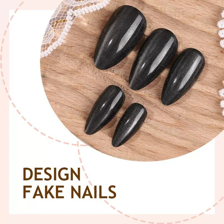 Nail art set with elegant pointed design and high-gloss finish Kalsten