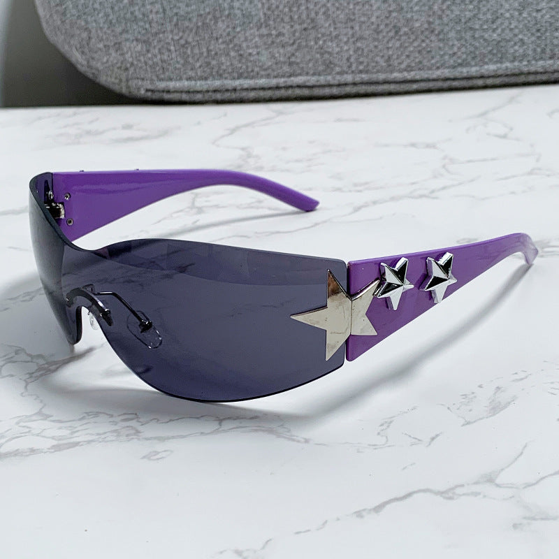 Women's stylish sports sunglasses with half-frame and striking star accents Kalsten