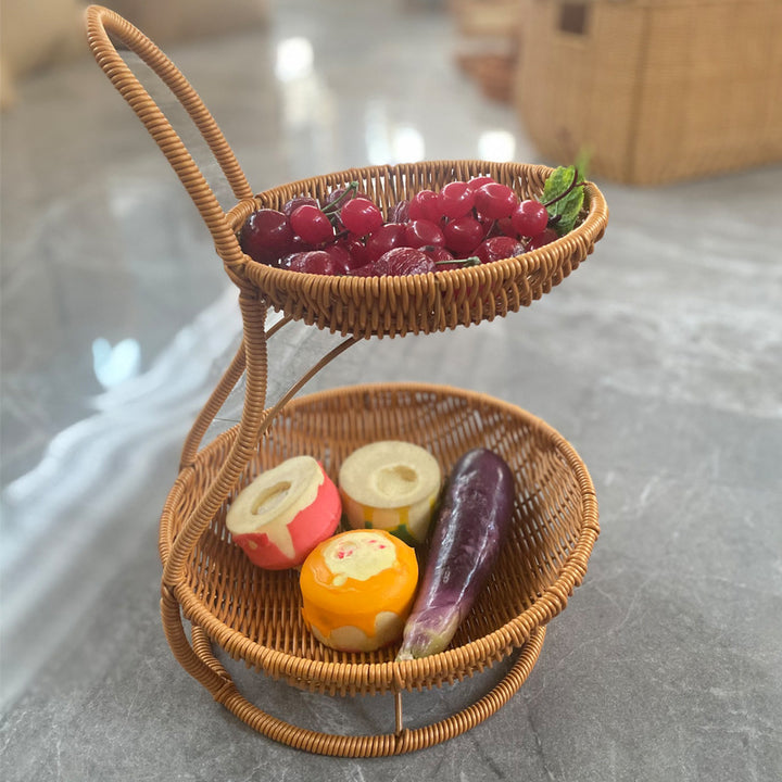 Multi-Tiered Wicker Fruit Display Kalsten