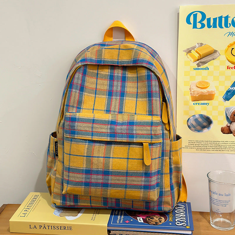 Plaid Patterned Backpack Kalsten
