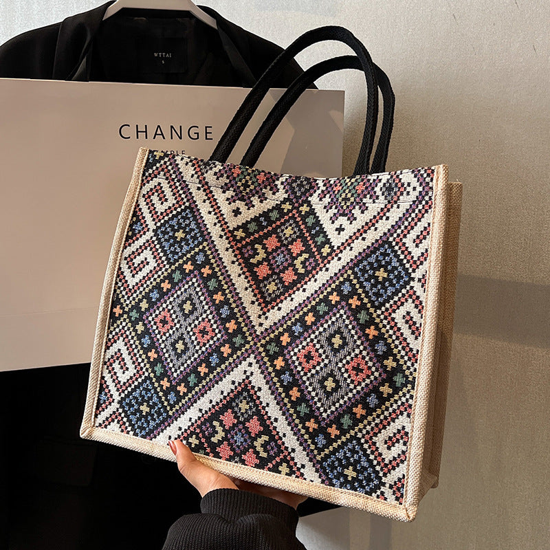 Artisan-Inspired Geometric Tote Bag