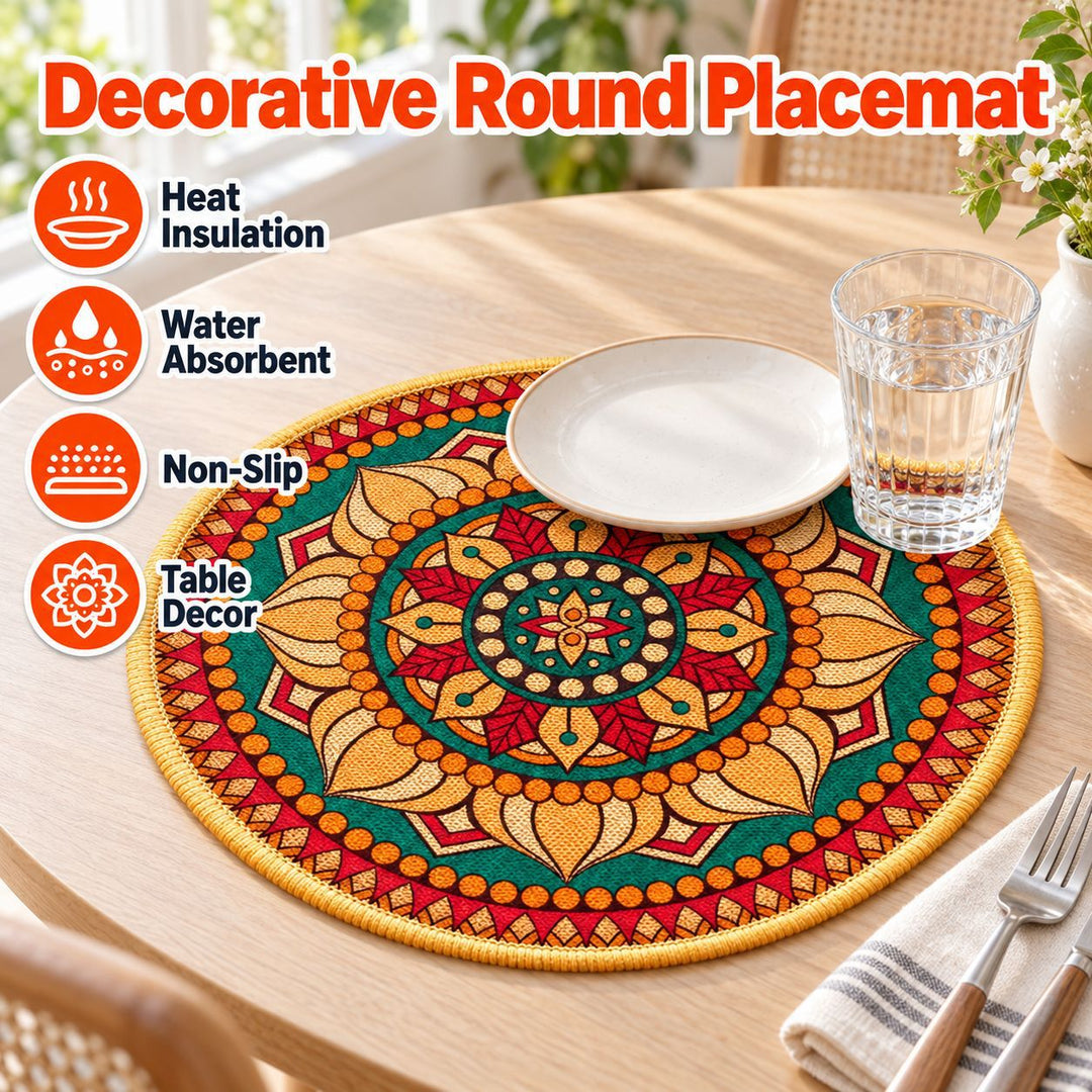 Decorative Round Floor Mat Kalsten