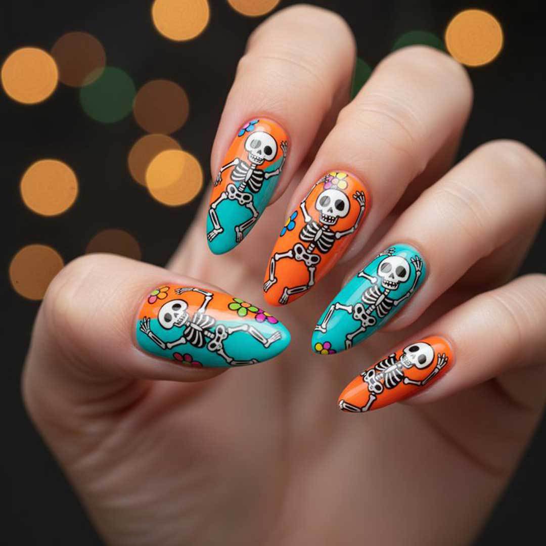 Halloween-Inspired Skeleton Nail Art Kit