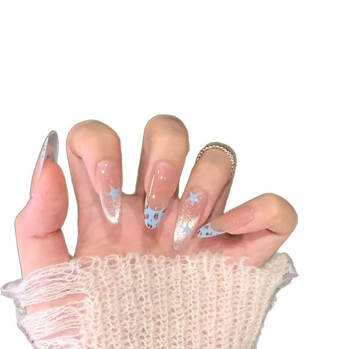 Stiletto Press-On Nail Art with Rhinestone Accents Kalsten