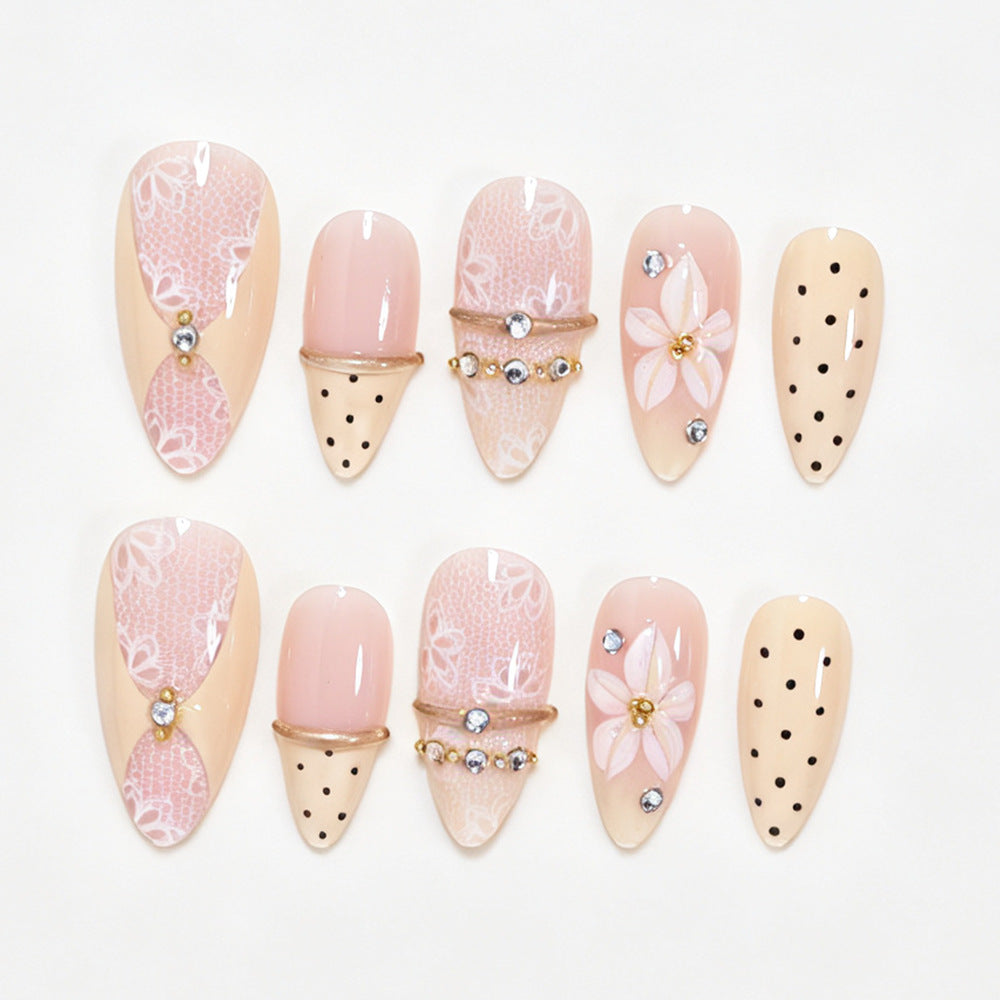 Elegant Floral Design Press-On Nail Tips Kalsten