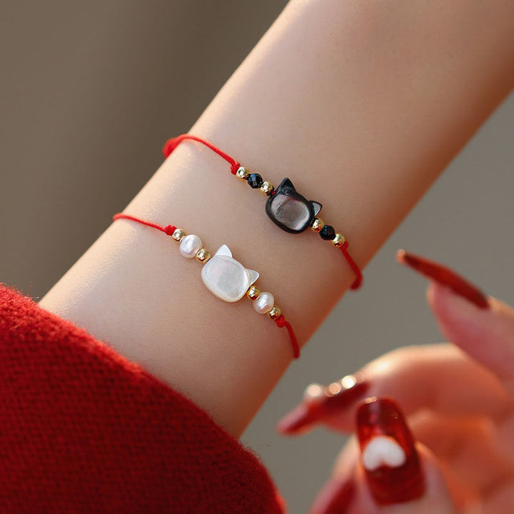 Adjustable Cat-Themed Charm Bracelet Kalsten