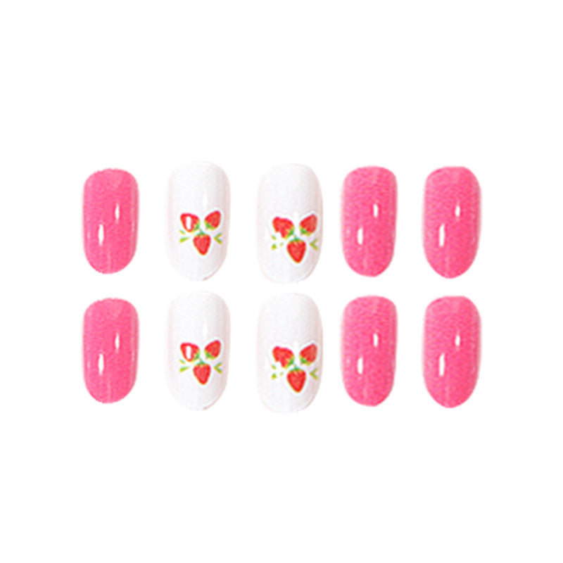 Strawberry-Themed Press-On Nail Art Set Kalsten