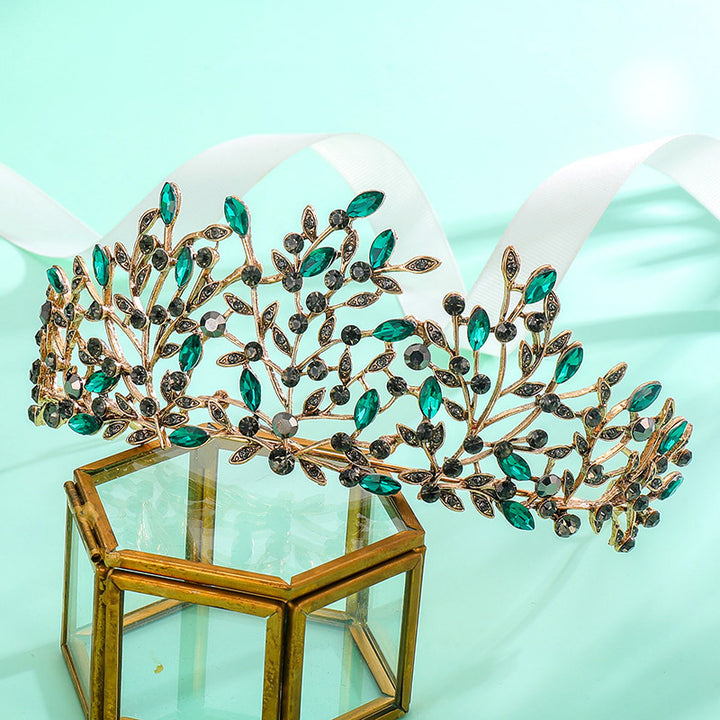 Ladies Elegant Headband with Floral Decorations and Rhinestones Kalsten