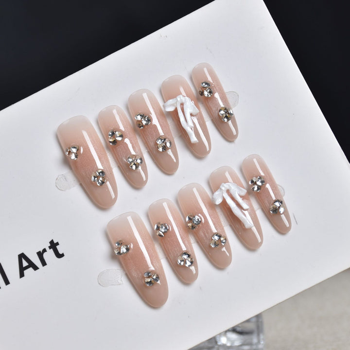 Decorative Rhinestone-Crafted Press-On Nail Extensions Kalsten