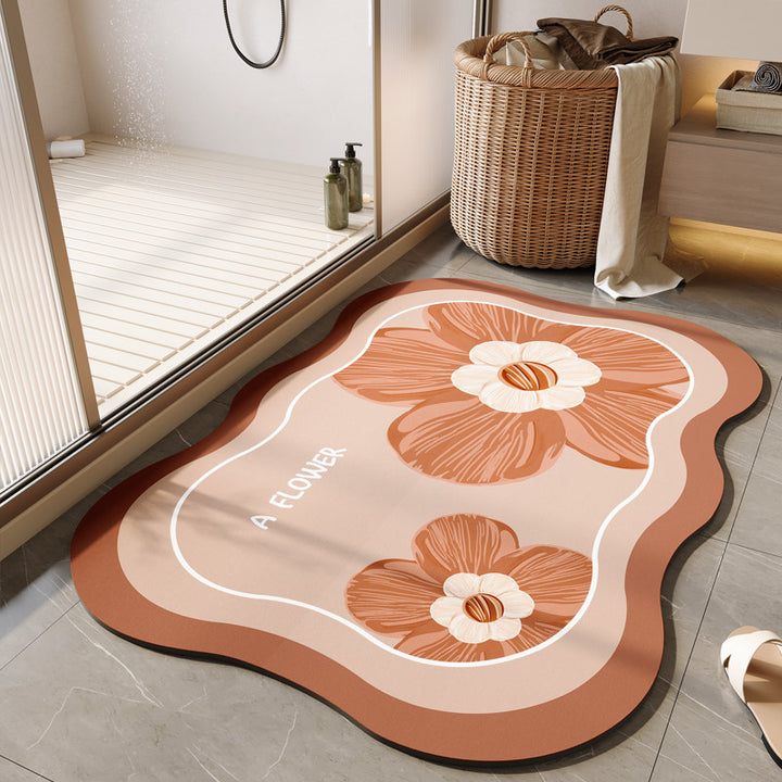 Decorative Floral Bath Mat Kalsten