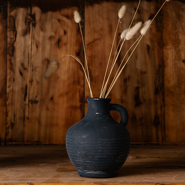 Rustic ceramic vase with handles Kalsten