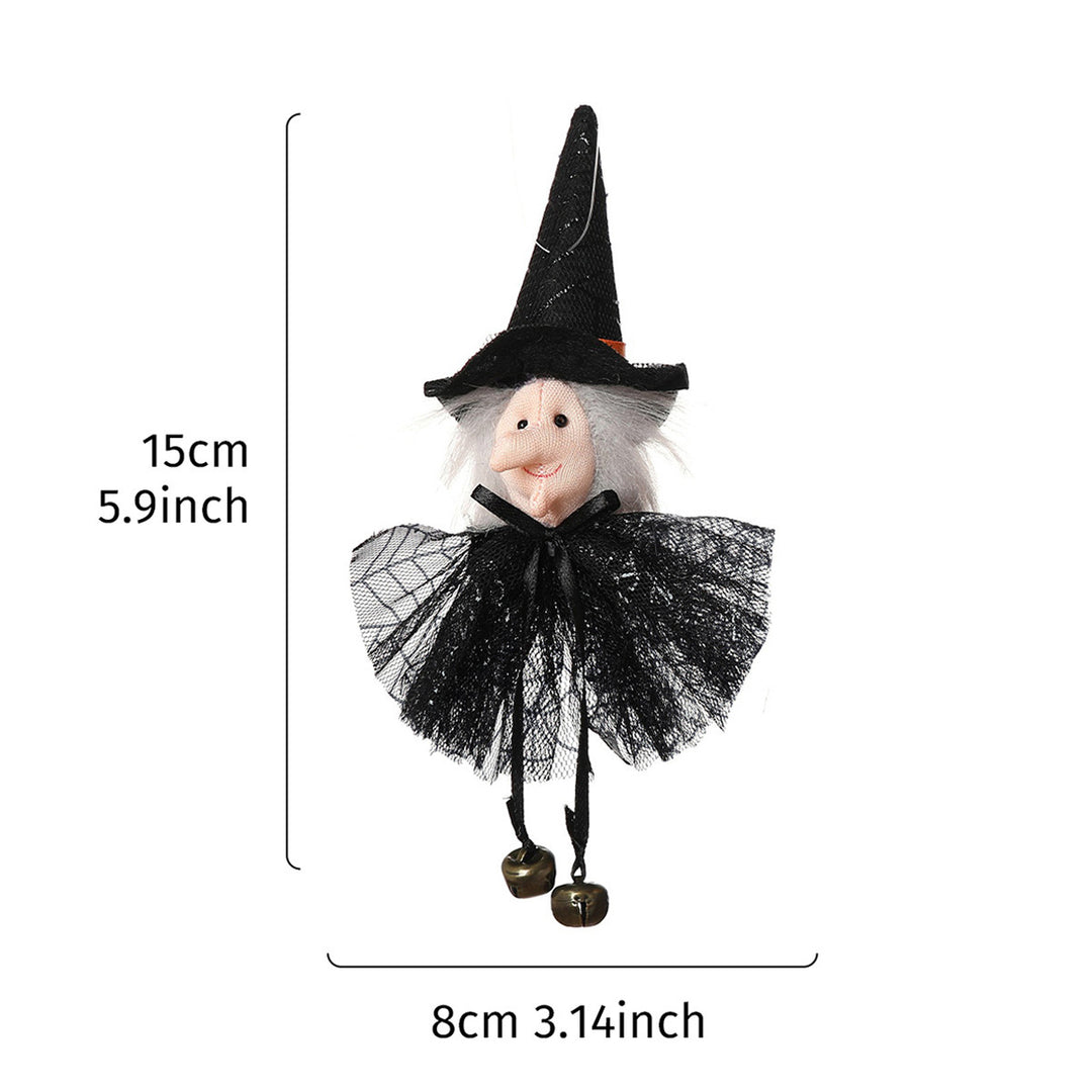 Halloween hair clip with cat face, witch hat and bell