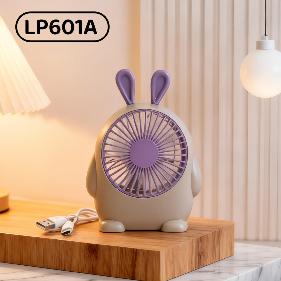 Ladies Portable Mini Table Fan with Cute Character Design Kalsten