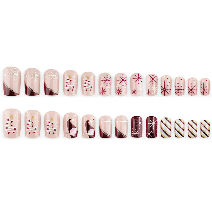 Artificial Nails in Festive Christmas Design Kalsten