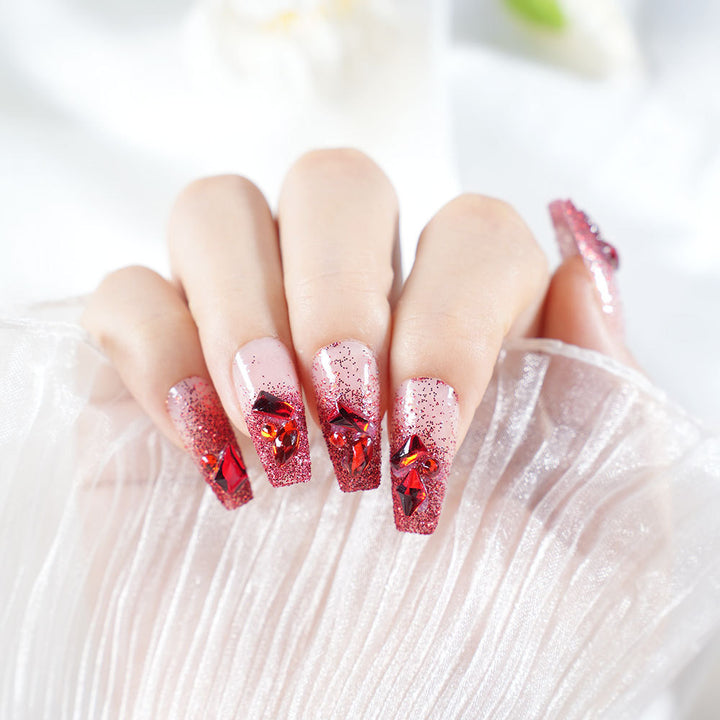 Glamorous Rhinestone Press-On Nail Set Kalsten