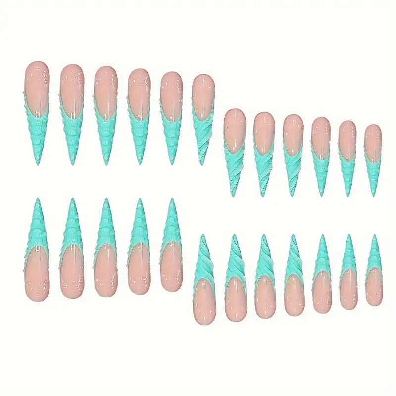 Unique 3D Shell-Inspired Press-On Nail Art Kalsten