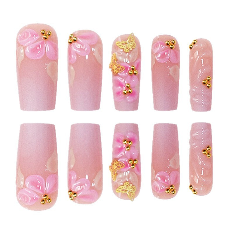 Floral Art Acrylic Press-On Nails Set Kalsten