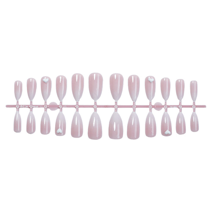 Elegant Press-On Nail Set with Heart Embellishments Kalsten