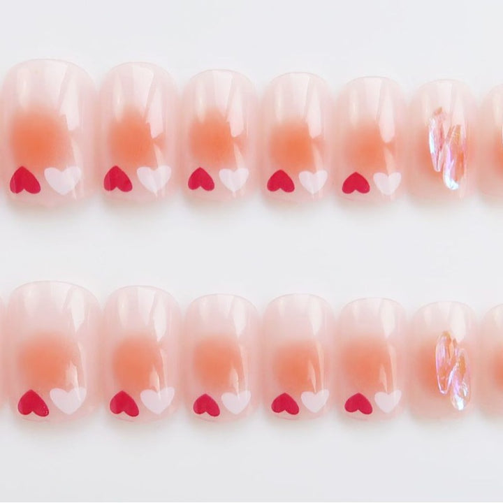 Heart-Themed Press-On Nail Set Kalsten