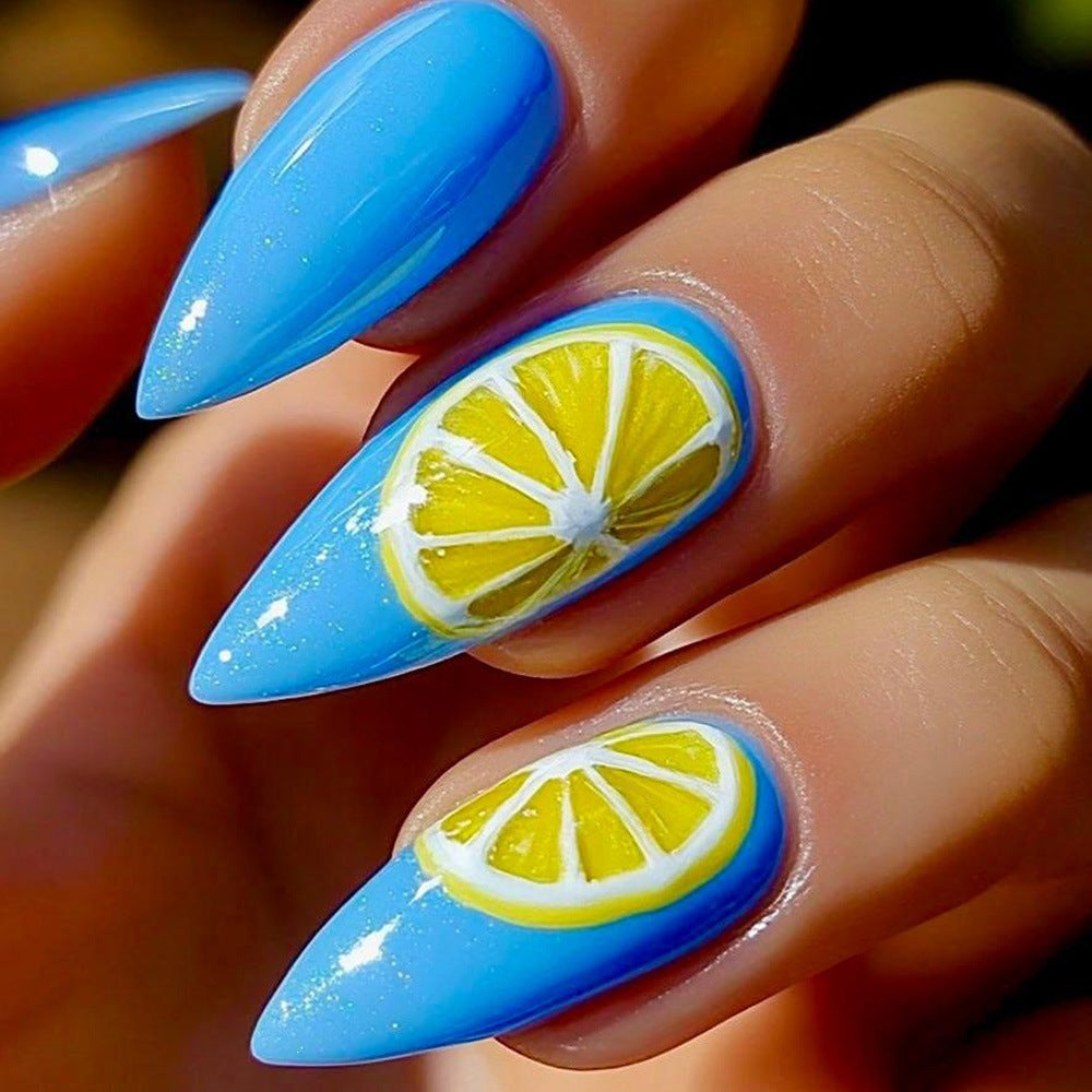 Artificial nails in fresh lemon design Kalsten