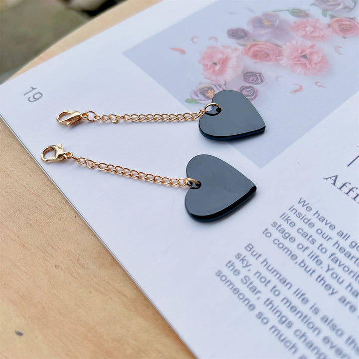 Heart-Shaped Dangle Earrings with Golden Chain Kalsten
