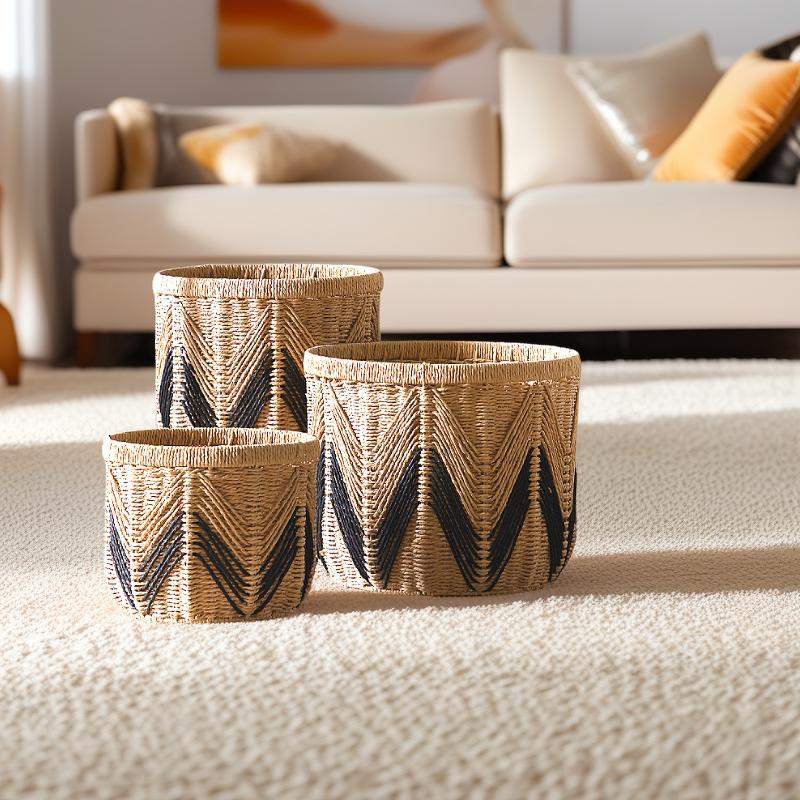 Handwoven storage basket made of natural materials Kalsten