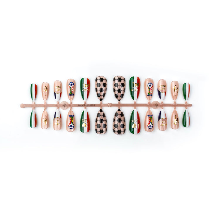 Sports-Themed Press-On Nail Art Set
