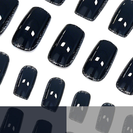 Elegant Rhinestone-Trimmed Gel Nail Enhancements Kalsten
