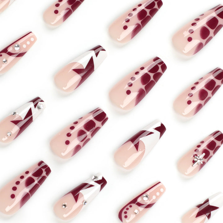 Artful Nail Extensions with Glitter and Star Motifs Kalsten