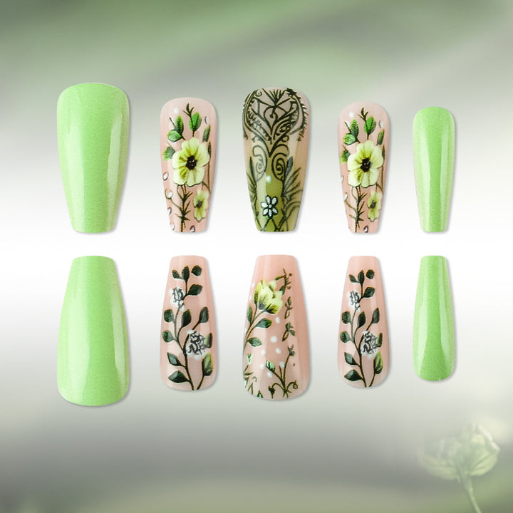 Floral Patterned Gel Nail Art Set Kalsten