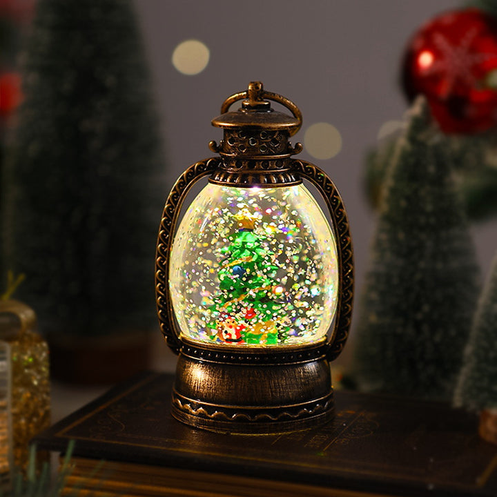Nostalgic Christmas lantern with snowman scene Kalsten