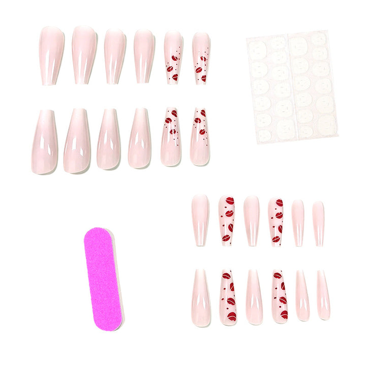 Artistic Kiss Pattern Nail Enhancements Kalsten